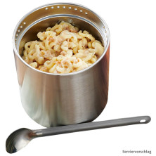 Pasta con queso y cebolla