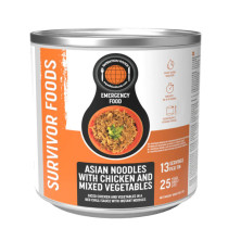 Pasta asiática con pollo y vegetales
