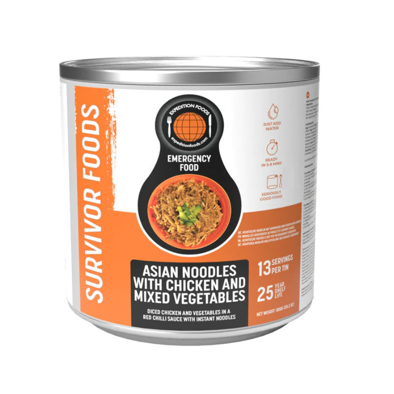 Pasta asiática con pollo y vegetales