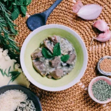 Cordero a la menta con arroz