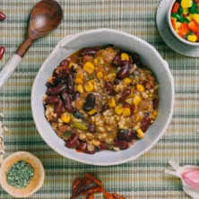 Chile con carne y arroz